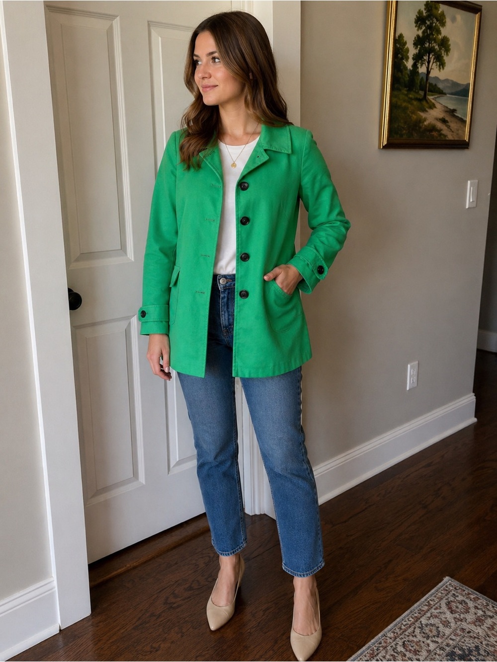 Banana Republic Green Pea Coat